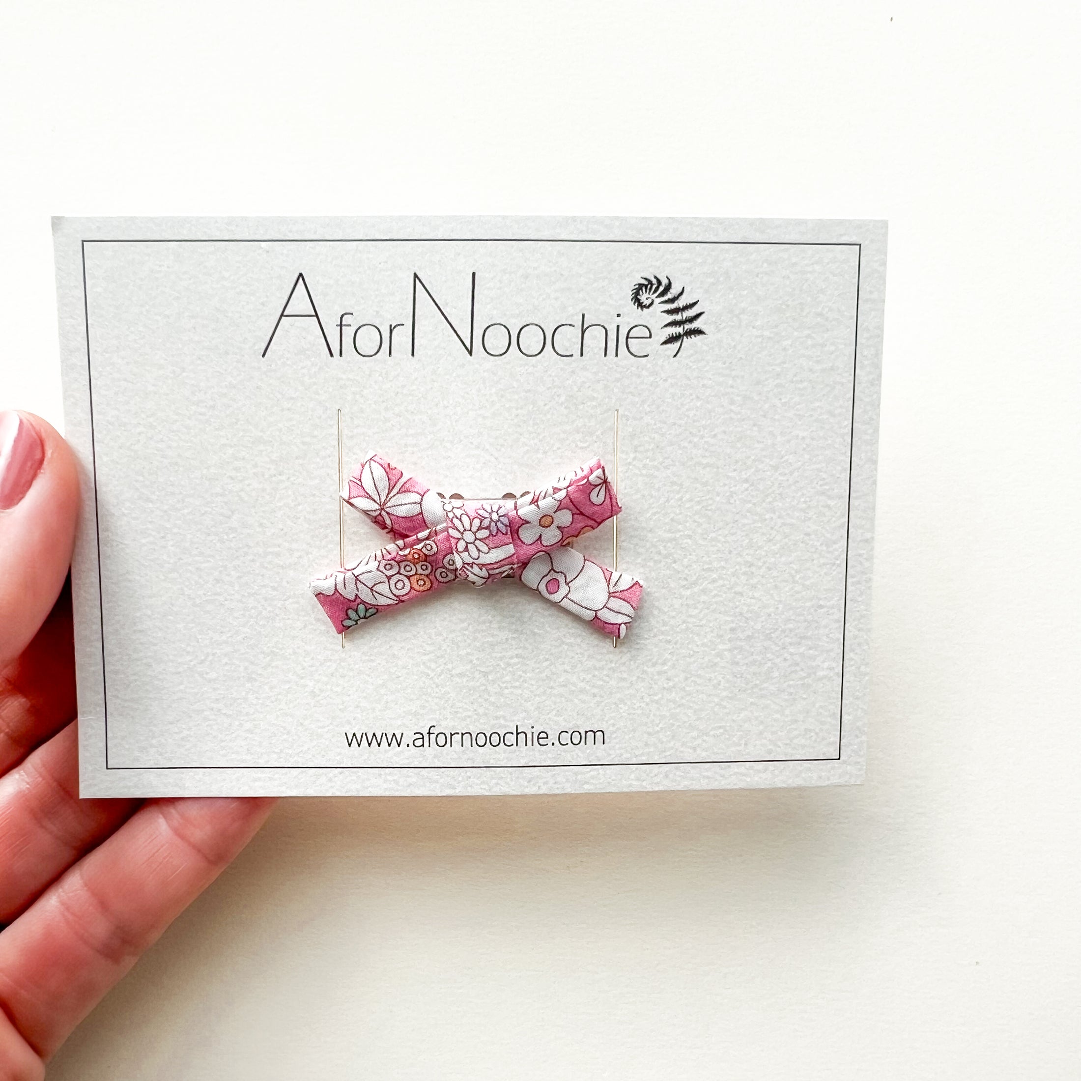 Sets of three mini bow hair clips in Liberty of London fabric