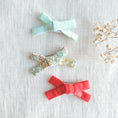 Load image into Gallery viewer, Set of three regular bow hair clips in Liberty 
