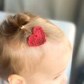 Load image into Gallery viewer, Hand crochet heart hair clips 

