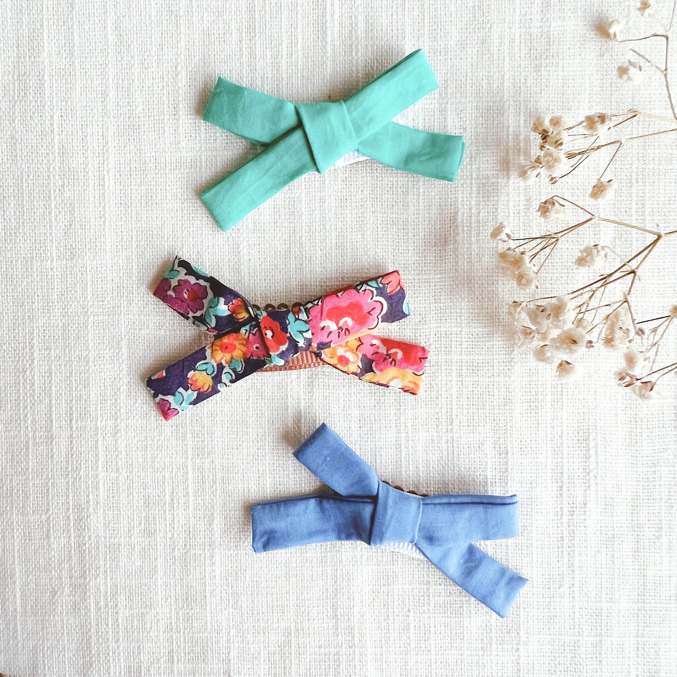 Set of three regular bow hair clips in Liberty of London