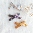 Load image into Gallery viewer, A for Noochie - Set of three regular bow hair clips in Liberty of London
