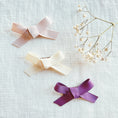 Load image into Gallery viewer, A for Noochie - Set of three regular ribbon bow hair clips
